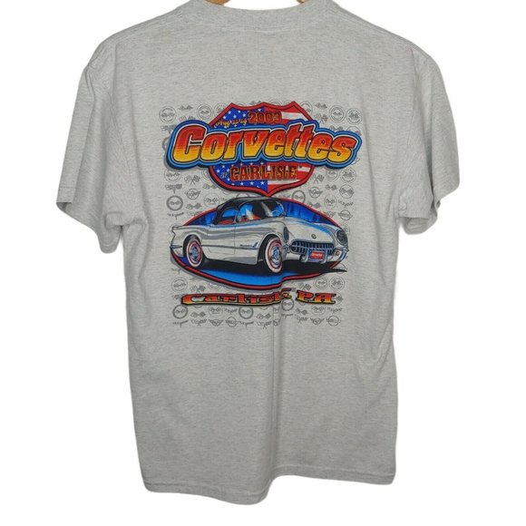 Unknown, missing tag Other - Carlisle PA Corvettes Men Large T Shirt Gray Automobile Rally 8/2003 New No Tags